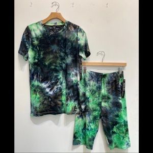 Tie Dye Set (short sleeve top & biker shorts)
